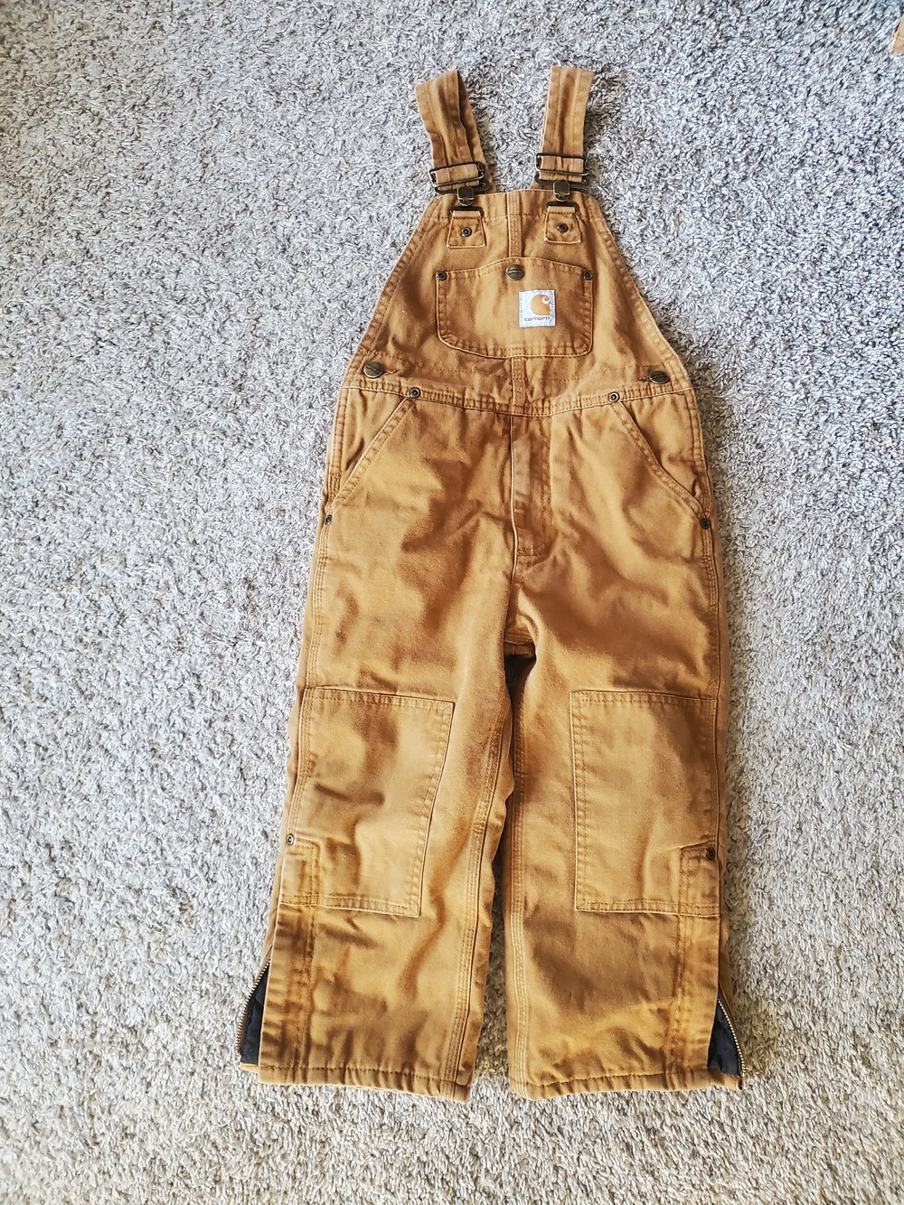 Carhartt Kids Tan Work Duck Overalls